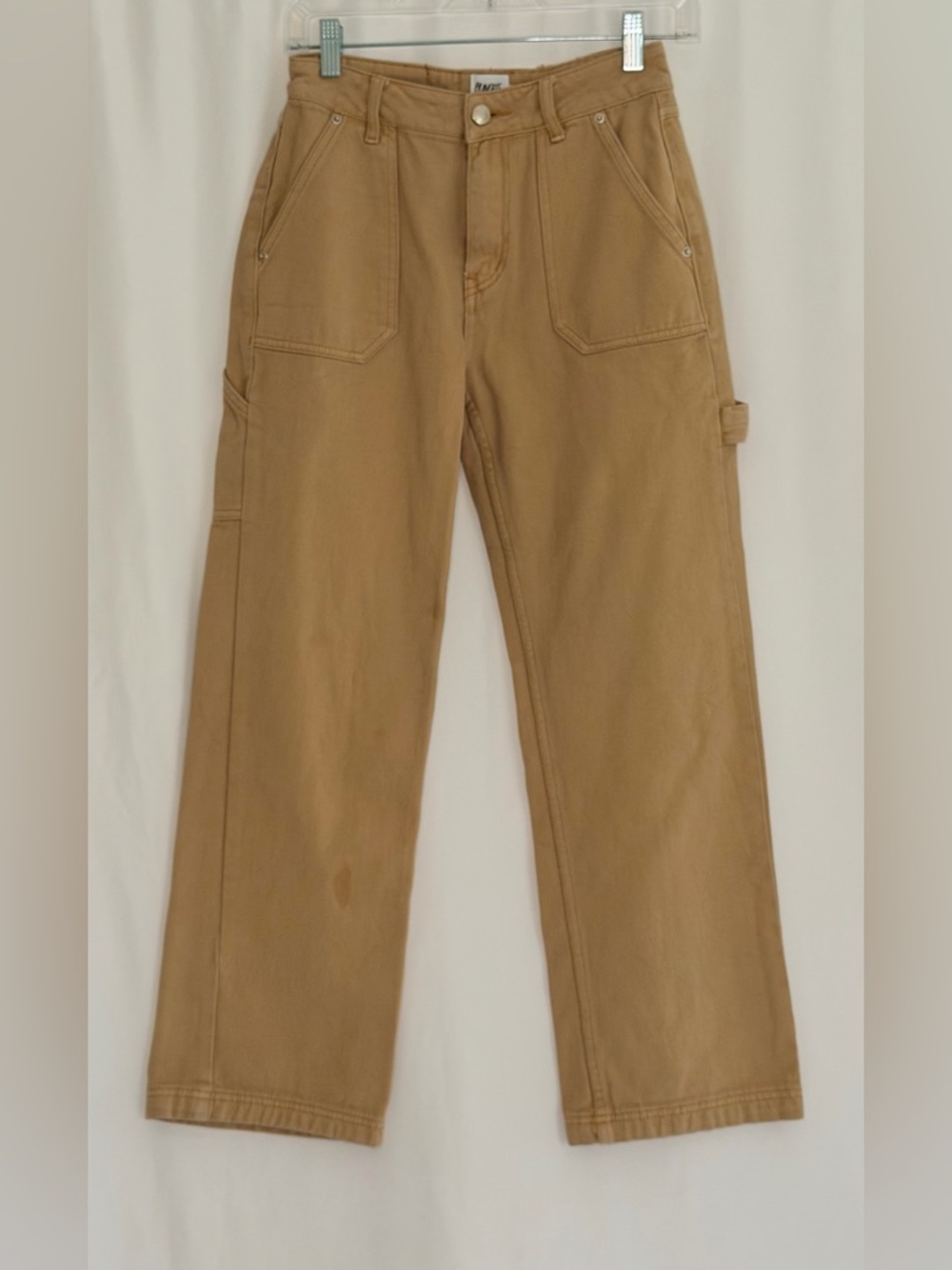 Princess Polly Carpenter Jeans Size 4 Tan High Rise Straight Leg Utility Y2K